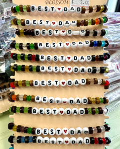 Best Dad Adjustable Bead Bracelet