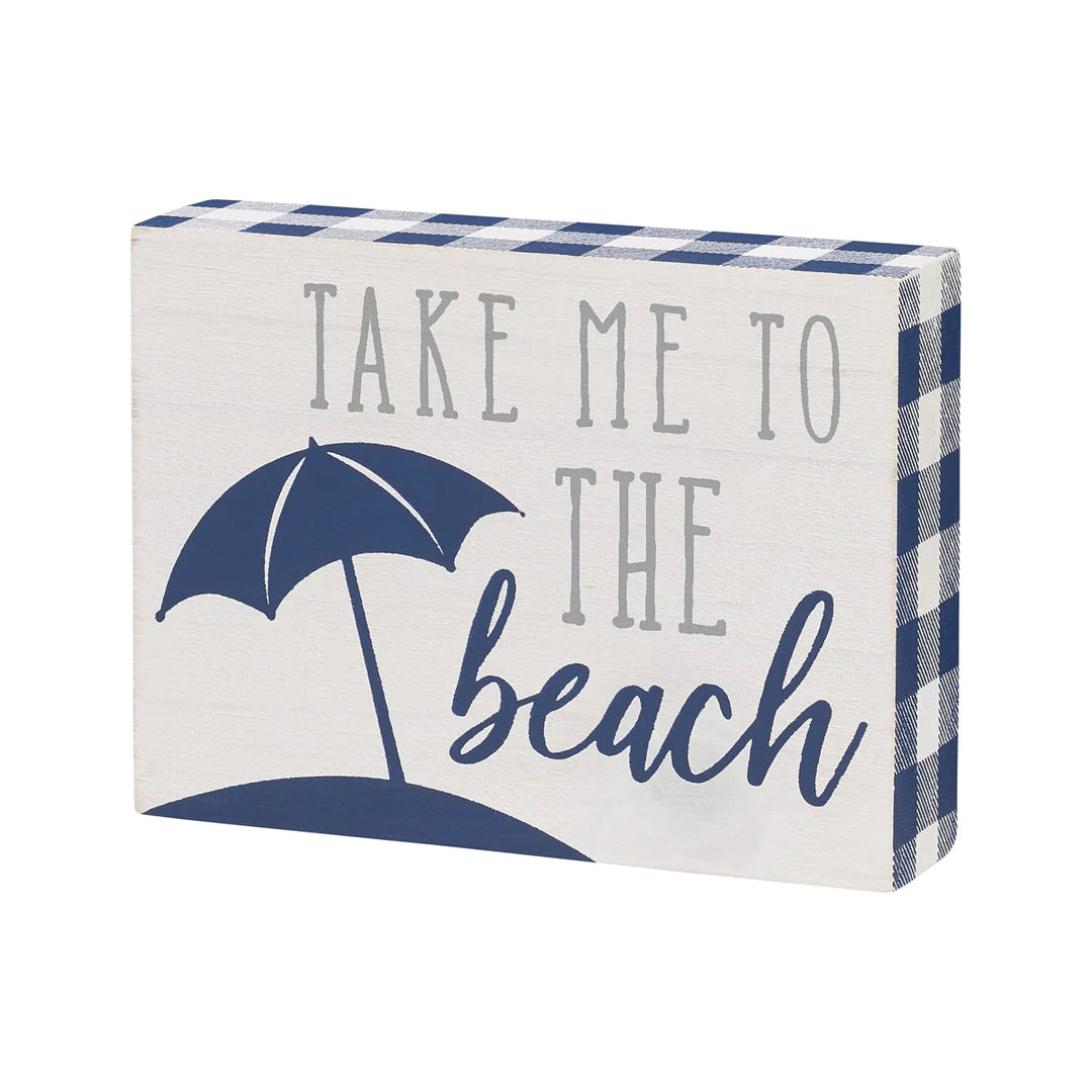 Take Me to the Beach wood block sign