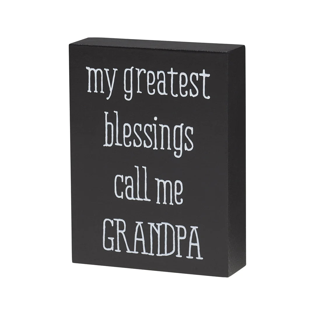 Grandpa Greatest Blessings wood block sign