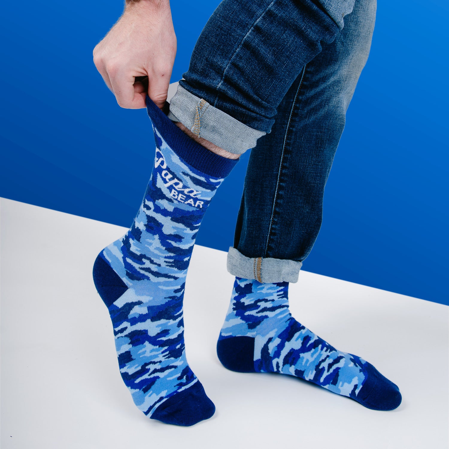 Papa Bear Camo Blue Socks