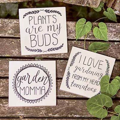 Garden Sayings Wood Block