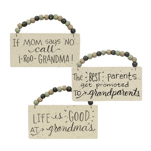 Grandma Sayings Wood Bead ornament Hanger