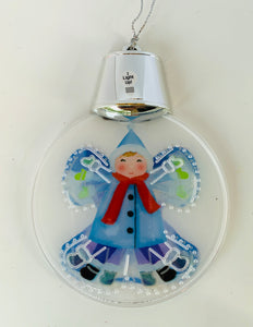 Light Up Flashing Snow Angel Ornament