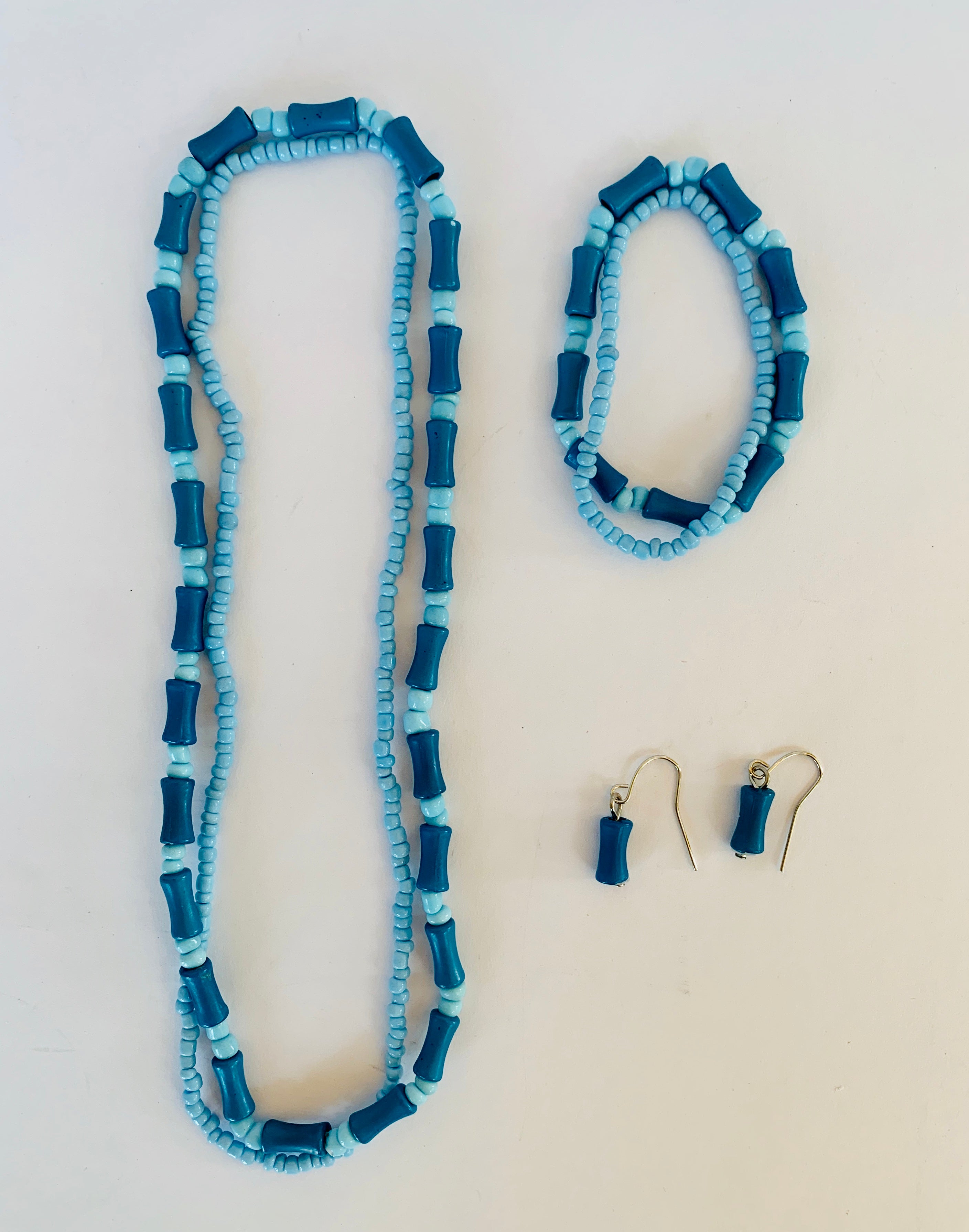 Necklace, Bracelet & Earring Set - Plastic Bamboo