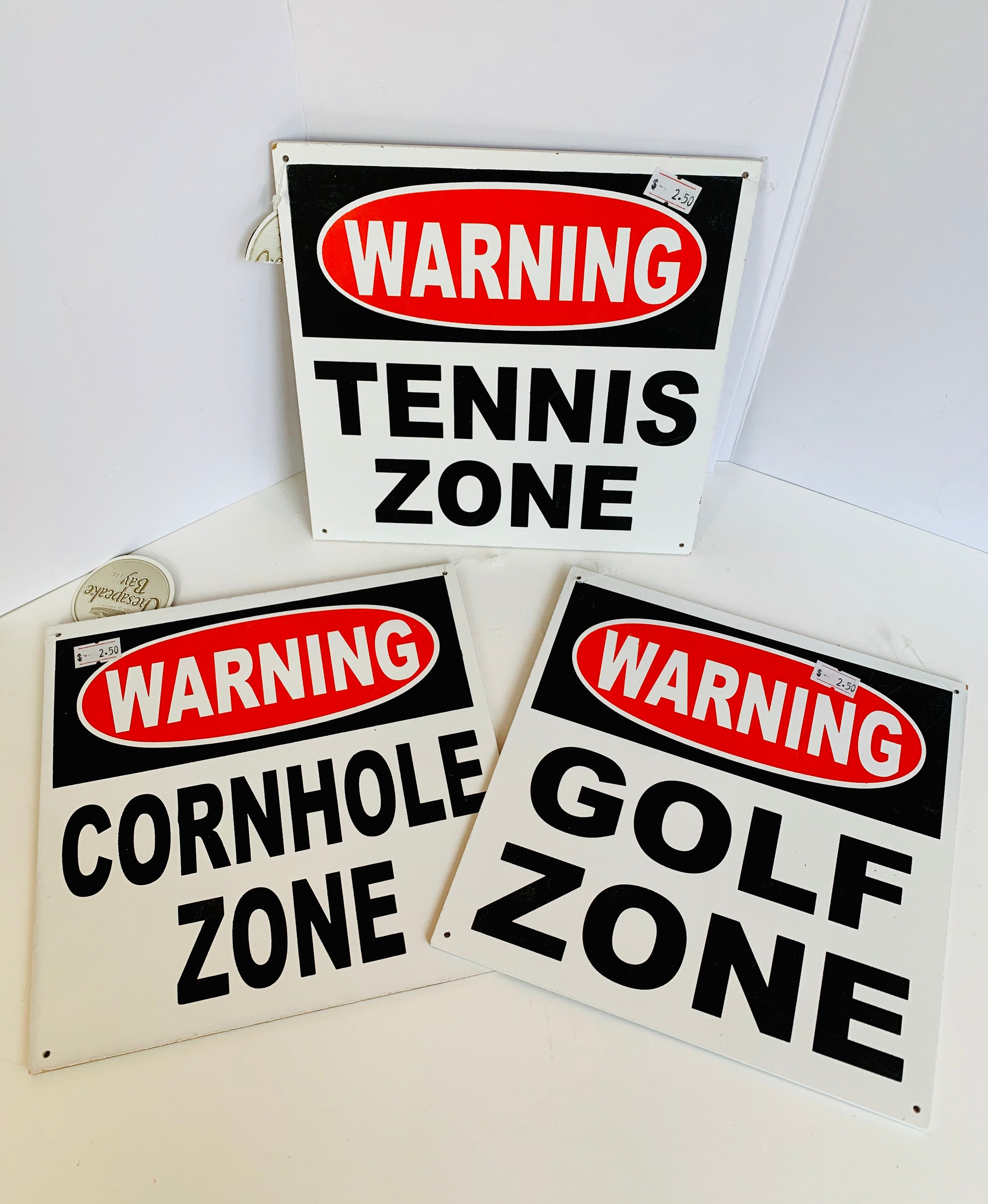 Wood Warning Signs - Corn Hole, Tennis, Golf