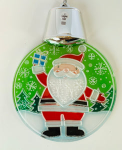 Light Up Flashing Santa Ornament with Package