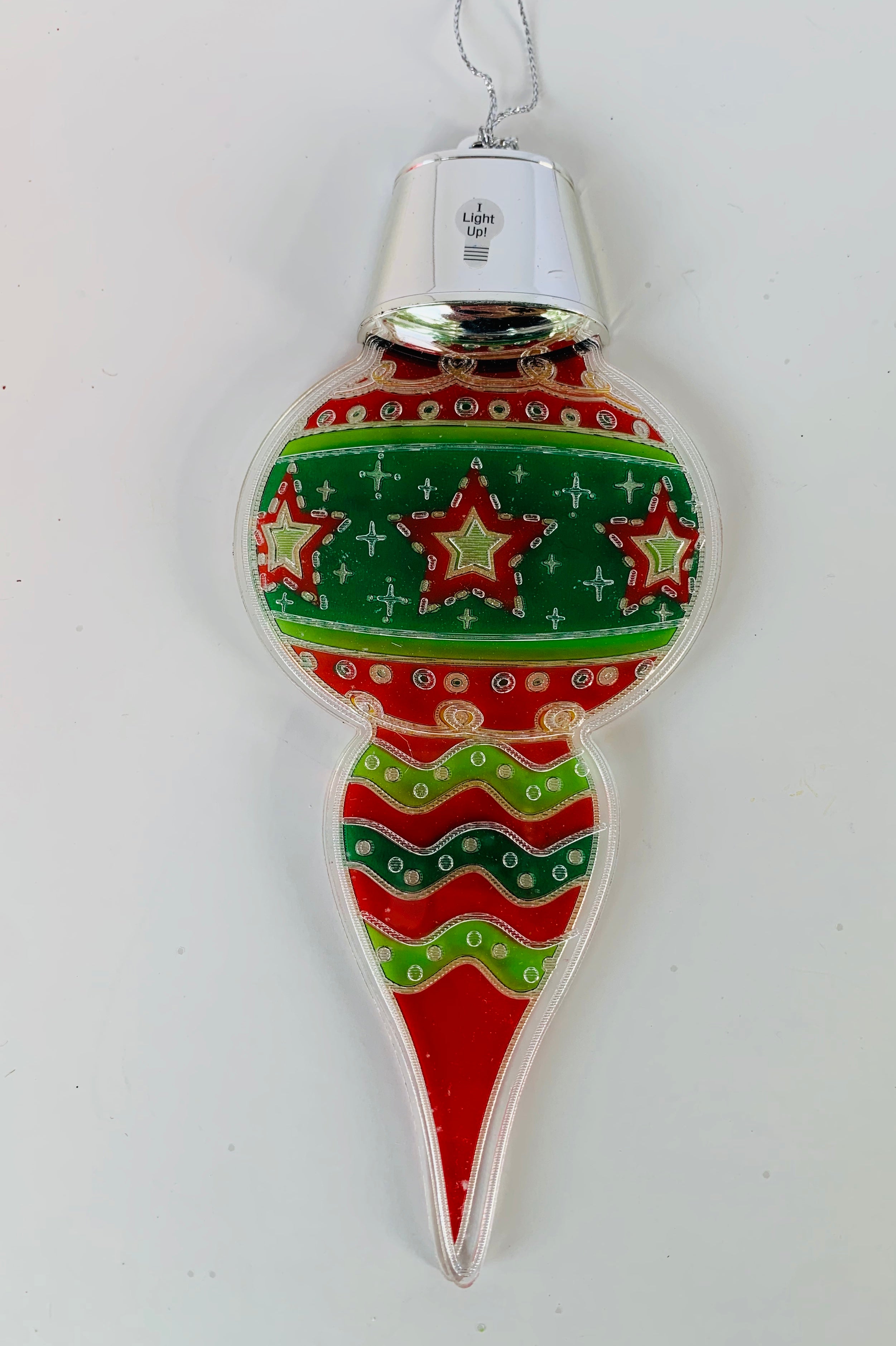 Light Up Flashing Finial Ornament