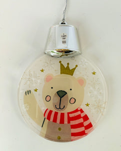 Light Up Flashing Bear Ornament