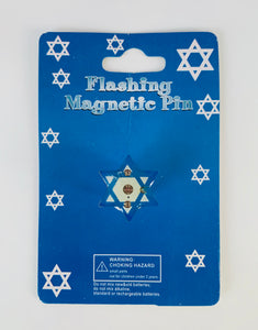 Flashing Magnetic Pin - Hanukkah