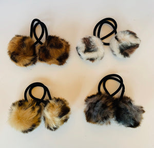 Furry Ball Hair Ties - 2 Pack