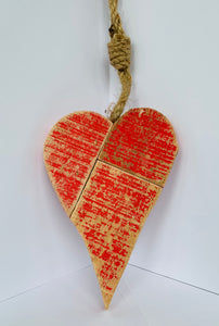 Distressed Wood Heart Ornament