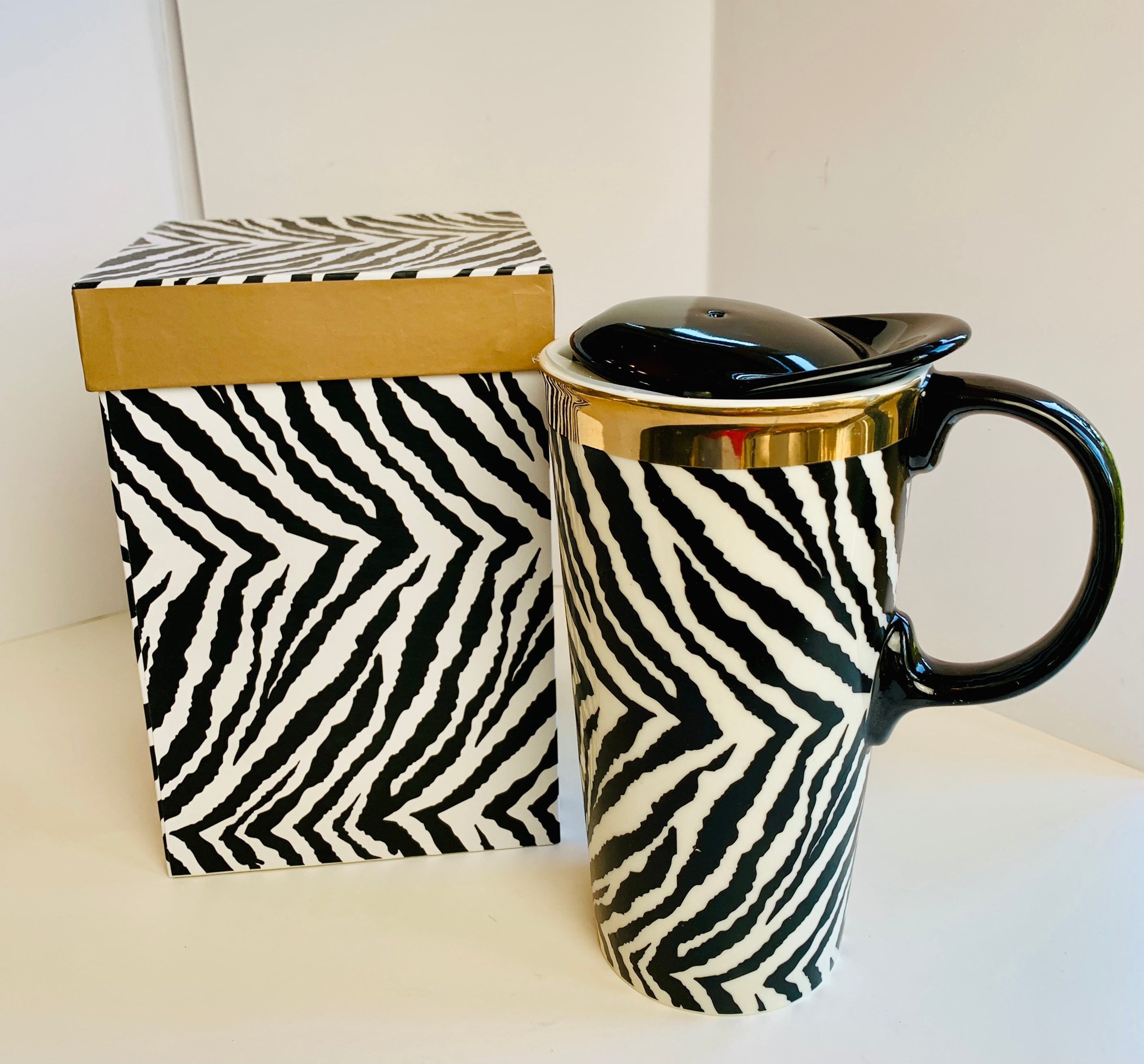 Zebra Ceramic Travel Mug