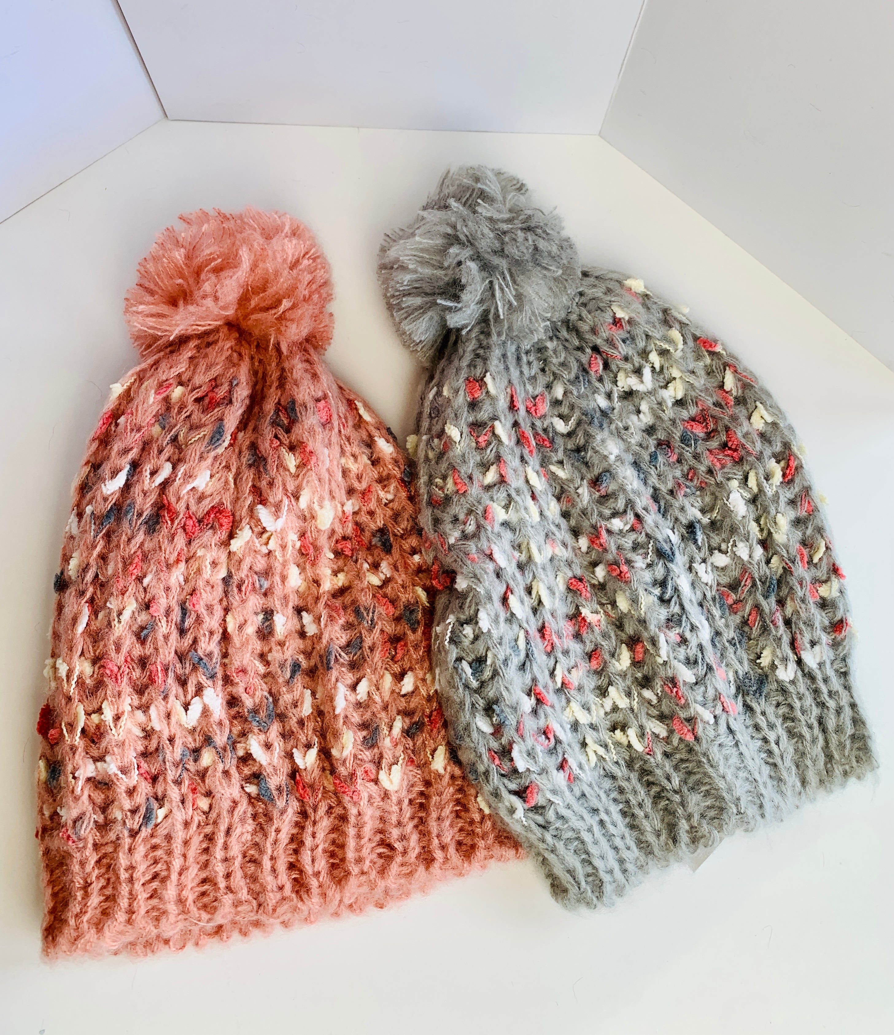 Weaved Beanie Hats with Pom Pom