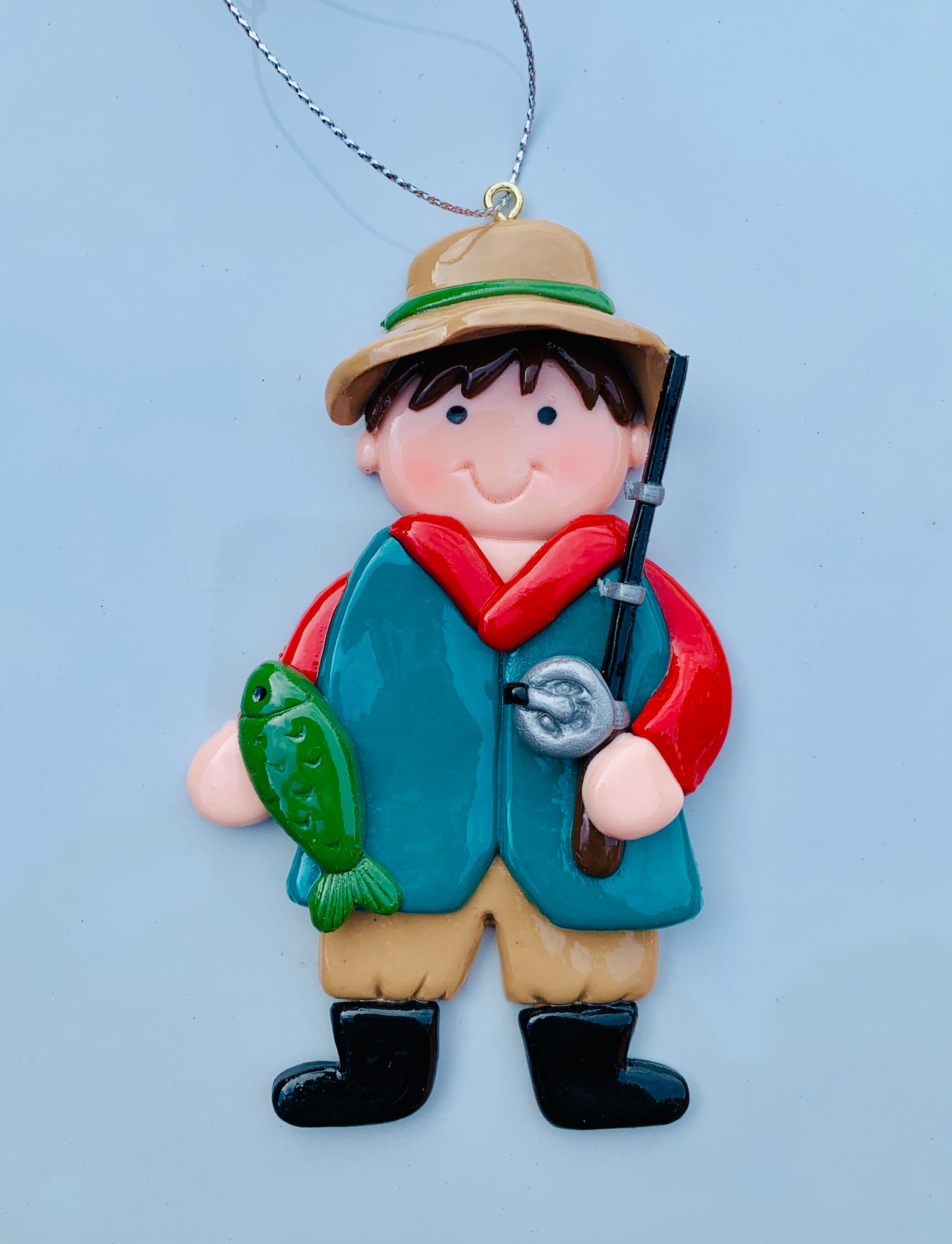 Fisherman Clay Dough Ornament