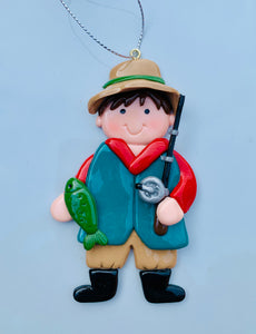 Fisherman Clay Dough Ornament