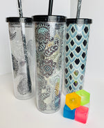 Load image into Gallery viewer, Paisley Skinny Cup with Freezable Ice
