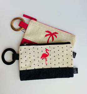 Palm Tree / Flamingo Clutch