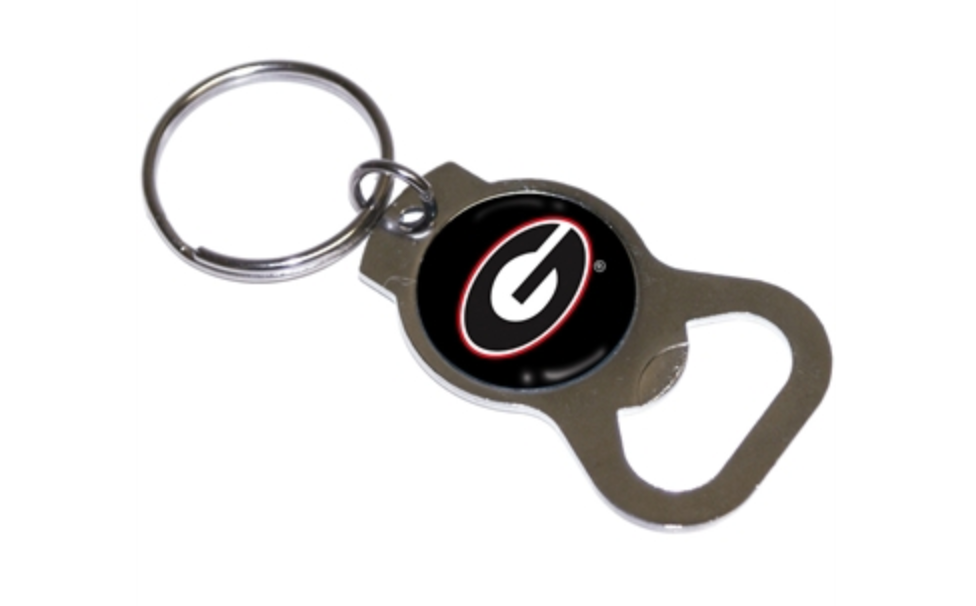 University of Georgia UGA Bottle Opener Key Chain - metal