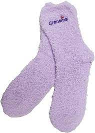 Fuzzy Grandma Socks - Purple