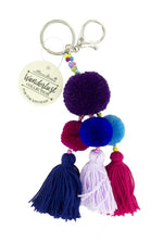 Load image into Gallery viewer, Pom Pom Keychains with Tassels
