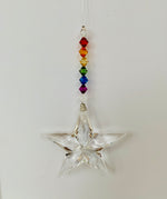 Load image into Gallery viewer, Acrylic Rainbow Star Sun Catcher / Ornament
